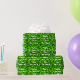 シャムロックスクロ葉ーバーズSt.パトリックの日誕生日 ラッピングペーパー