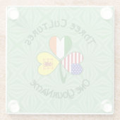 シャムロックスコットライオンアイルランドUSAフラパーソナライズされたグ ガラスコースター (裏面)