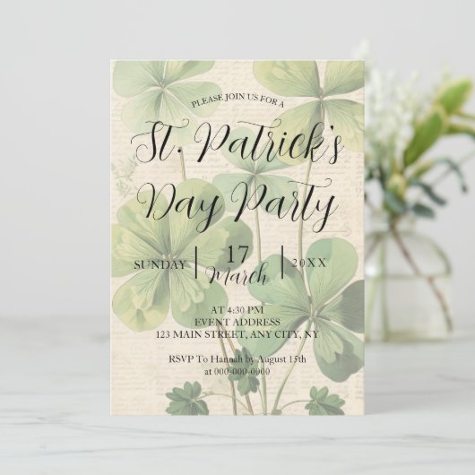 シャムロックスセントパトリックの日パーティの招待状 招待状 (スタンド正面)