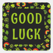 シャムロックスレインボーウォーター色ST PATRICKS幸運 スクエアシール (正面)