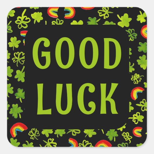 シャムロックスレインボーウォーター色ST PATRICKS幸運 スクエアシール (正面)