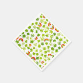 シャムロックスレインボーズウォーターカラーアイルランドST PATRICKS スタンダードカクテルナプキン (角)