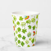 シャムロックスレインボーズウォーターカラーアイルランドSt patricks 紙コップ (正面)