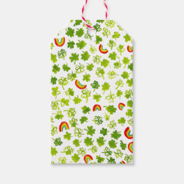 シャムロックスレインボーズウォーターカラーST PATRICKS DAY ギフトタグ