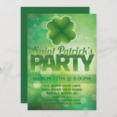 シャムロックセントパトリックデイパーティー 招待状 (正面/裏面)