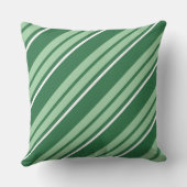 シャムロックダークグリーンストライプの枕 クッション (裏面)