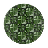 シャムロックチェッカーボードパターン カッティングボード (正面)