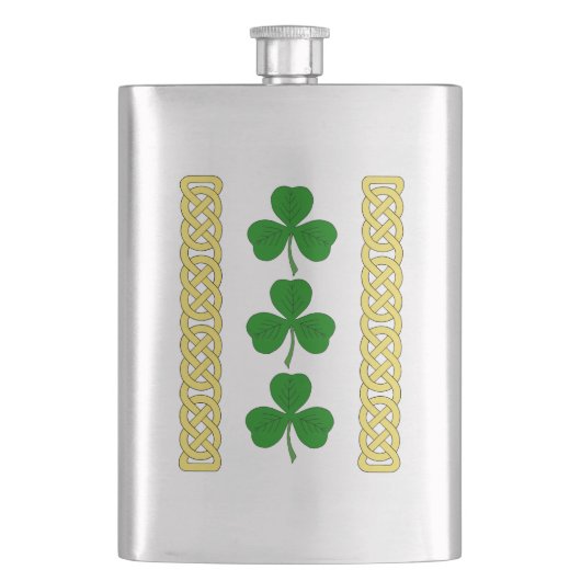 シャムロックトリオアンド結び糸細工バンド フラスク (正面)