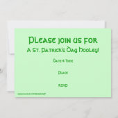 シャムロックハート'アイリッシュアットアイリッシュアットハート'招待グリーン 招待状 (裏面)