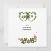 シャムロックハートモノグラムグリーンパープルシャンパン 案内状 (裏面)