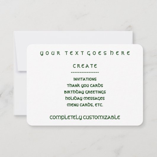 シャムロックバブル 招待状 (裏面)