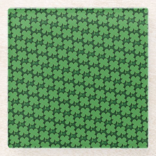 シャムロックパターン ガラスコースター (正面)