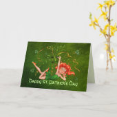 シャムロックパーティーガール カード (黄色い花)