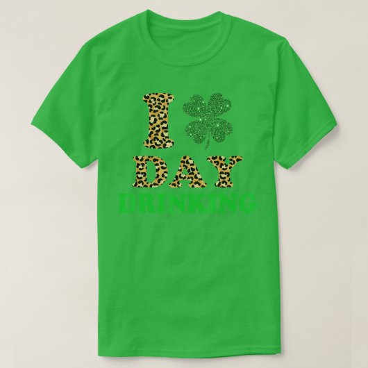シャムロックビールを飲む日が大好きSt patricks day Tシャツ (デザイン正面)
