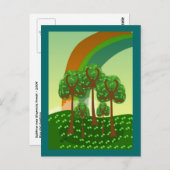 シャムロックフォレストハガキに虹 ポストカード (正面/裏面)