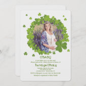 シャムロックフレームの写真の招待状 招待状 (正面/裏面)