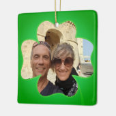 シャムロックフレーム+写真と文字 セラミックオーナメント (左)