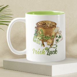 シャムロックホースシューラックおもしろいSt patricks day ツートーンマグカップ