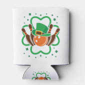 シャムロックボーリングボウリングをする人、 クリケットの投手セントパトリックスデイ 缶クーラー (裏面)