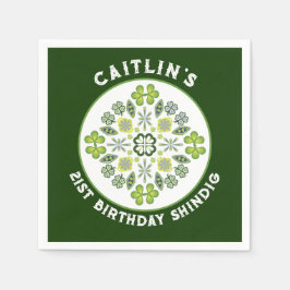 シャムロックマンダラ21歳の誕生日パーティー スタンダードカクテルナプキン