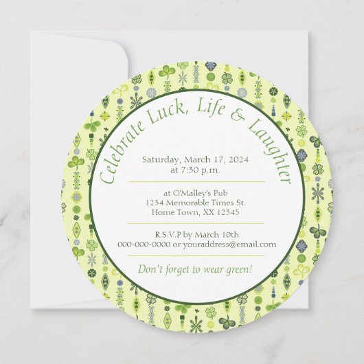 シャムロックマンダラ21歳の誕生日パーティー 招待状 (裏面)