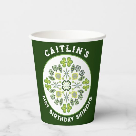 シャムロックマンダラ21歳の誕生日パーティー 紙コップ (正面)