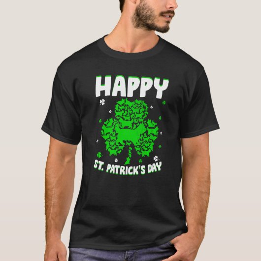 シャムロックヨークシャーテリアードッグSt patricks dayイリ Tシャツ (正面)