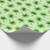 シャムロックライトグリーンセントパトリックの日 ラッピングペーパー (角)