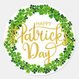 シャムロックリングや輪 – ハッピーセントパトリックの日 ラウンドシール