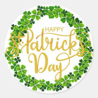 シャムロックリングや輪 – ハッピーセントパトリックの日 ラウンドシール