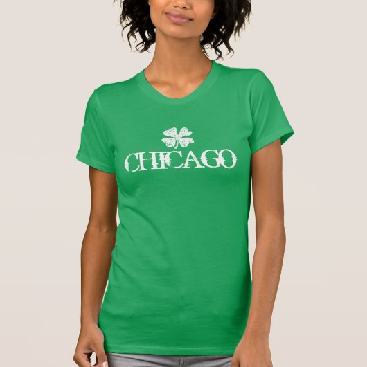 シャムロックロゴの入ったシカゴSt patricks dayTシャツ Tシャツ (正面)