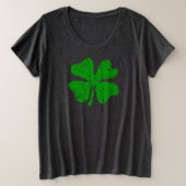 シャムロックロゴ付きプラスサイズのSt patricks dayシャツ プラスサイズTシャツ (デザイン正面)