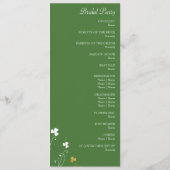 シャムロックワイルドフラワーグリーンと金ゴールドエレガントな結婚式 プログラム (裏面)