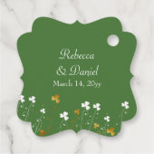 シャムロックワイルドフラワーグリーン金ゴールド結婚アイルランド フェイバータグ (裏面)