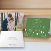 シャムロックワイルドフラワー結婚グリーンの写真 サンキューカード