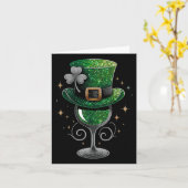 シャムロックワイングラス飲むSt patricks dayアイルランド カード (黄色い花)