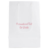 シャムロックヴィンテージかわいいピンクのラッキーガール赤ちゃんシャワー ミディアムペーパーバッグ (裏面)