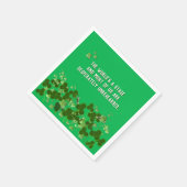 シャムロック付きアイルランド引用文 スタンダードカクテルナプキン (角)