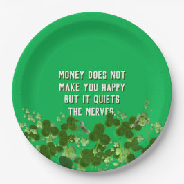 シャムロック付きアイルランド引用文 ペーパープレート