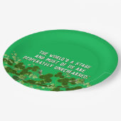 シャムロック付きアイルランド引用文 ペーパープレート (アングル)