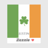シャムロック付きセントパトリックのアイルランド国旗 |カスタマイズ シール (シート)