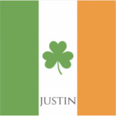 シャムロック付きセントパトリックのアイルランド国旗 |カスタマイズ シール (正面)