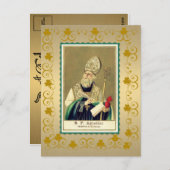 シャムロック付きセント・パトリックの日アイルランド製はがき ポストカード (正面/裏面)