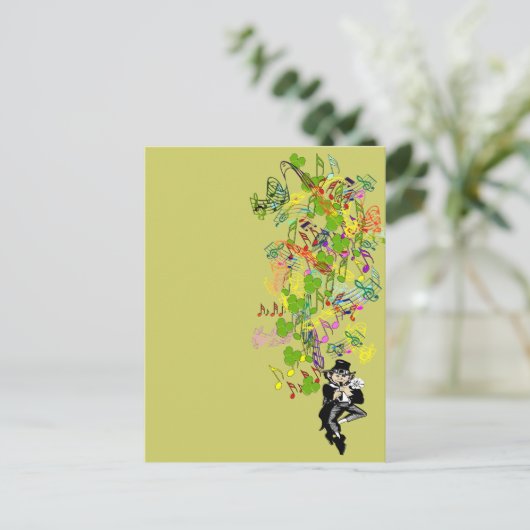 シャムロック付きラッキーレプレシャン ポストカード (スタンド正面)