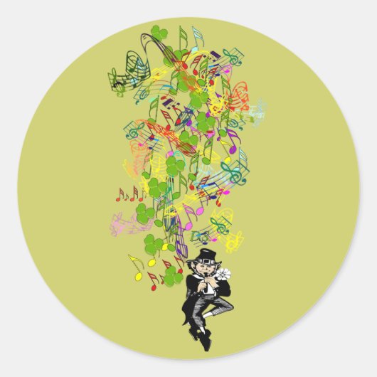 シャムロック付きラッキーレプレシャン ラウンドシール (正面)