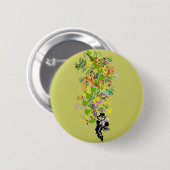 シャムロック付きラッキーレプレシャン 缶バッジ (正面&裏面)