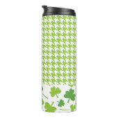 シャムロック千鳥格子の付き緑と白のパターン タンブラー (回転右)