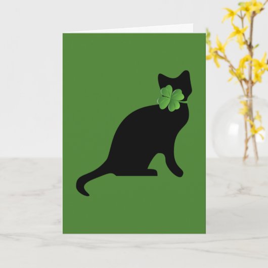 シャムロック子猫 カード (黄色い花)