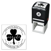 シャムロック差出人住所カスタムファミリ名スクリプト セルフインキングスタンプ (インサイチュ)