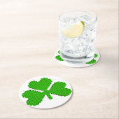 シャムロック建物ブロックスケッチ ラウンドペーパーコースター (インサイチュ)